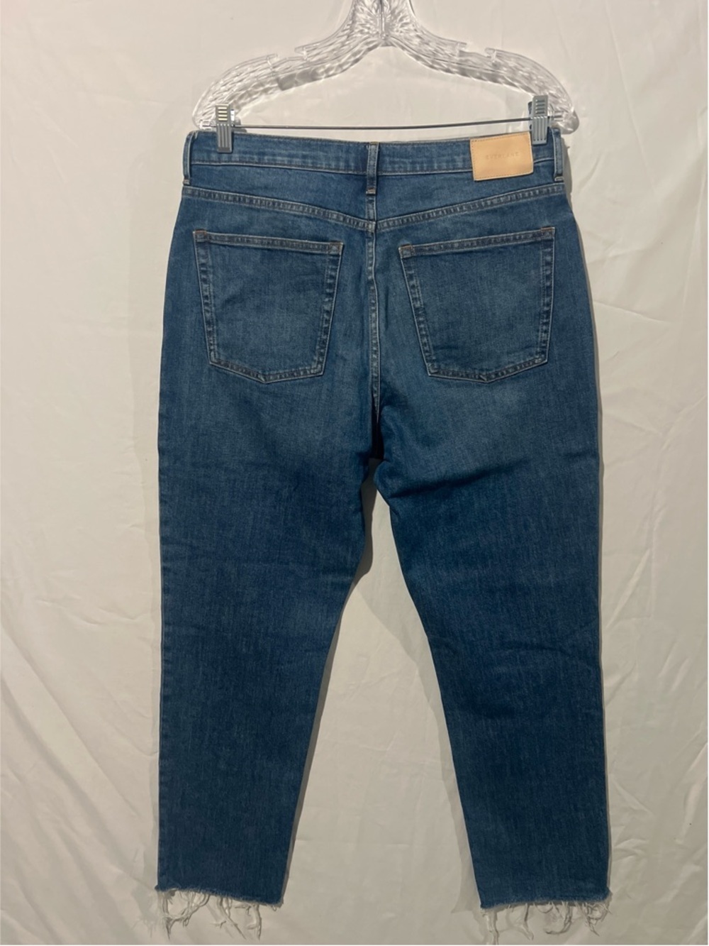 Everlane The Cheeky Jeans Women’s 31 Blue Cotton High Rise Straight Raw Hem - Picture 3 of 11